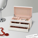 3 Layer Glass Mirrored Jewellery Box with Three Drawer and Velvet Inner Lining (Size 31x17x16cm) - W