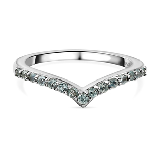 Alexandrite Wishbone Ring in Platinum Overlay Sterling Silver