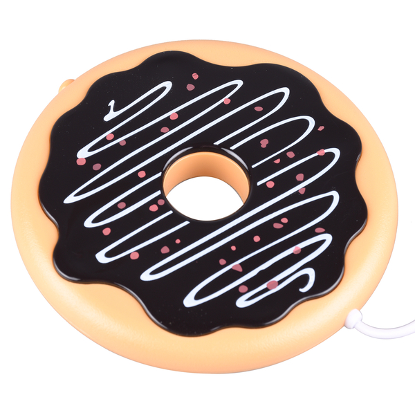Cute Donut Shaped Cup Warmer with 115cm Power Cord - Mustard