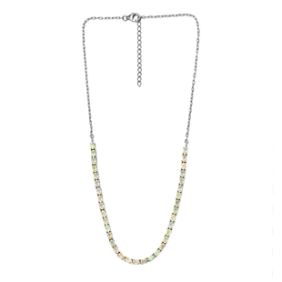 Ethiopian Welo Opal Necklace (Size - 18 with 2 inch Extender) in Platinum Overlay Sterling Silver 4.