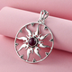 Sajen Silver Natures Joy Collection - Natural Ruby Enamelled Pendant in Platinum Overlay Sterling Si