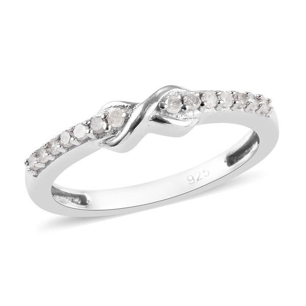 Diamond (Rnd) Promise Infinity Ring in Platinum Overlay Sterling Silver 0.100 Ct.