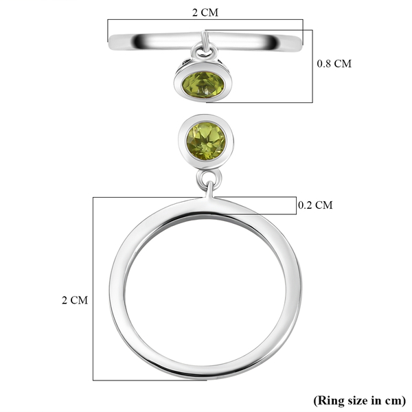 RACHEL GALLEY Hebei Peridot Charm Band Ring in Rhodium Overlay Sterling Silver