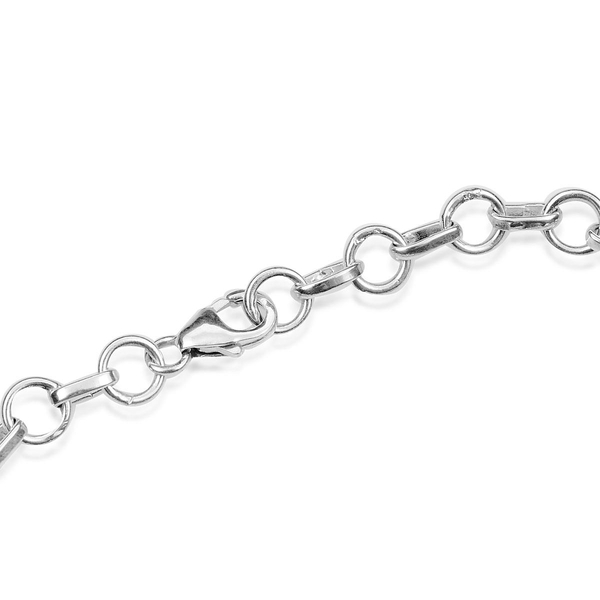 Designer Inspired  Amethyst (Ovl) Bracelet in Sterling Silver (Size 7.5) 36.000 Ct.16 Gms Silver