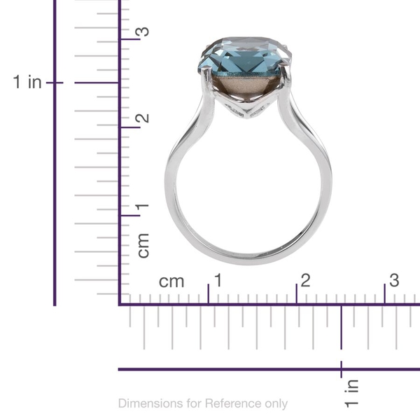 Lustro Stella  - Indian Sapphire Colour Crystal (Oct) Ring in ION Plated Platinum Bond