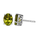 2.25 Ct Hebei Peridot Solitaire Drop Earrings in Platinum Plated Sterling Silver