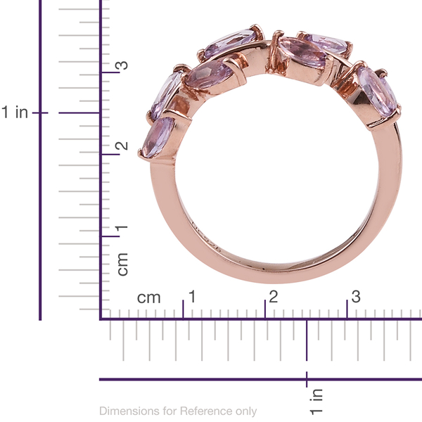 Kimberley Wild At Heart Collection Rose De France Amethyst (Mrq) Leaves Ring in Rose Gold Overlay Sterling Silver 1.000 Ct