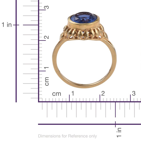 Colour Change Fluorite (Ovl) Solitaire Ring in 14K Gold Overlay Sterling Silver 6.500 Ct.