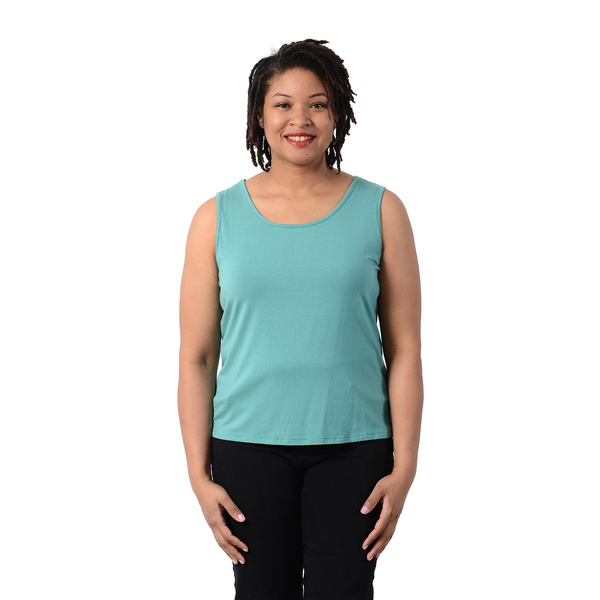 2 Piece Set - Matching Cardigan and Tank Top in Solid Mint Green