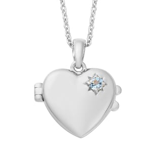 Brazilian Aquamarine Heart Locket Pendant With Chain (Size 18) in Platinum Overlay Sterling Silver. Wt 6.01 Gms