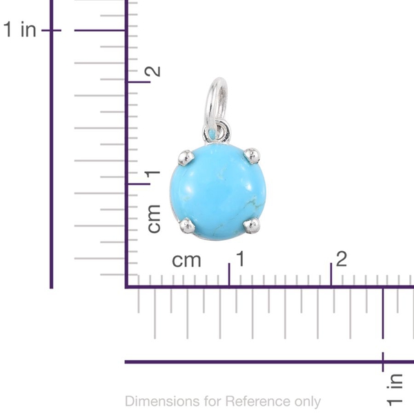 Kingman Turquoise (Rnd) Solitaire Pendant in Sterling Silver 2.000 Ct.