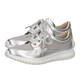 Caprice Metallic Leather Trainer in Silver (Size 3)