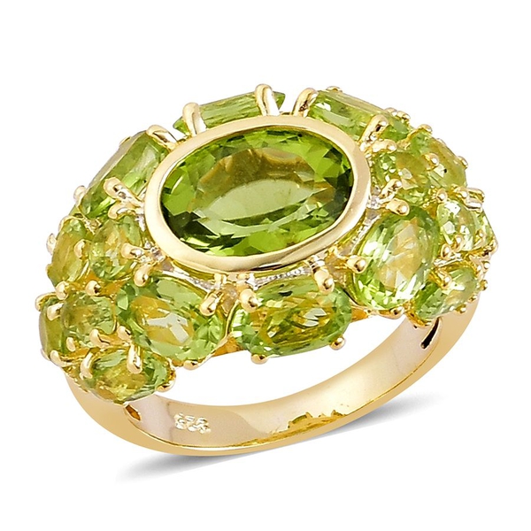AA Hebei Peridot (Ovl 2.75 Ct) Ring in Yellow Gold Overlay Sterling Silver 8.200 Ct.