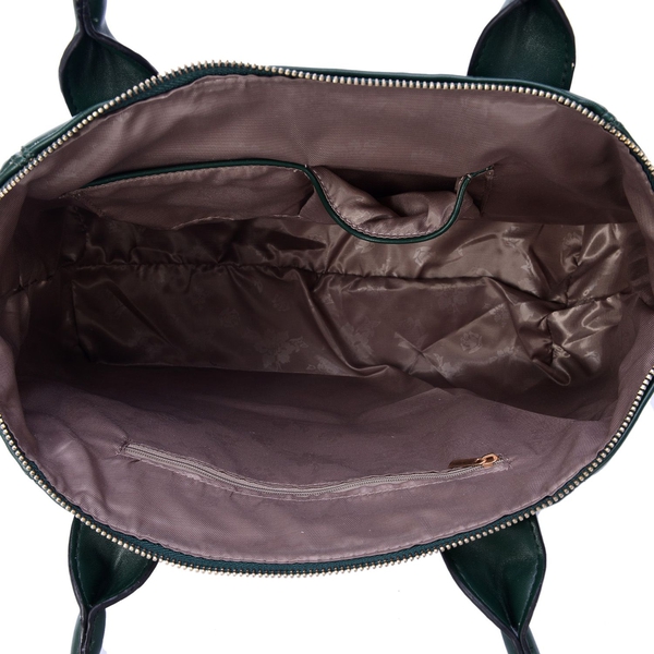 Green Colour Tote Bag (Size 39x24x13 Cm)