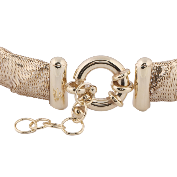 Made in Italy- 9K Yellow Gold Slash Bracelet (Size 7.5 Inch with 1 inch Extender)