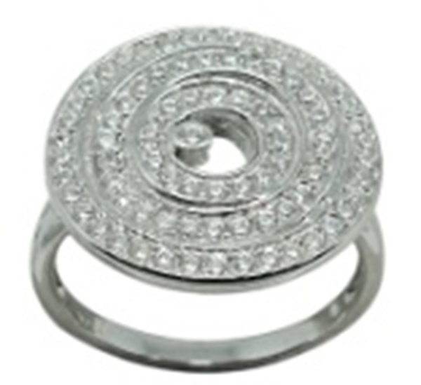 AAA Simulated Diamond (Rnd) Ring in Rhodium Plated Sterling Silver 1.000 Ct.