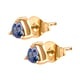 Tanzanite Stud Earrings (with Push Back) in 14K Gold Overlay Sterling Silver.