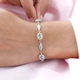 Turkizite and Natural Cambodian Zircon Bracelet (Size - 7.5) in Platinum Overlay Sterling Silver 4.80 Ct, Silver Wt. 9.42 Gms