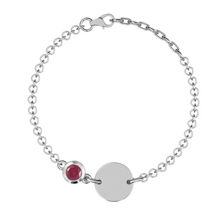 African Ruby (FF) Bracelet (Size 5 with 1 inch Extender) in Platinum Overlay Sterling Silver 1.01 Ct