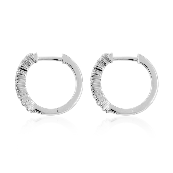 RHAPSODY 950 Platinum IGI -SGL Certified Diamond (Rnd) (VS / F) Hoop Earrings (with Clasp) 0.50 Ct.