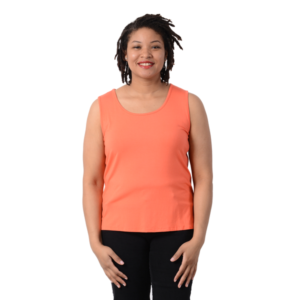 2 Piece Set - Matching Cardigan and Tank Top in Solid Orange