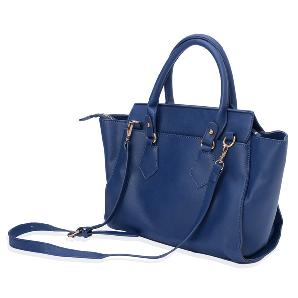 Navy Blue Perfect Pocket Tote Bag With Adjustable and Removable Strap (Size 38x23.5x10 Cm)