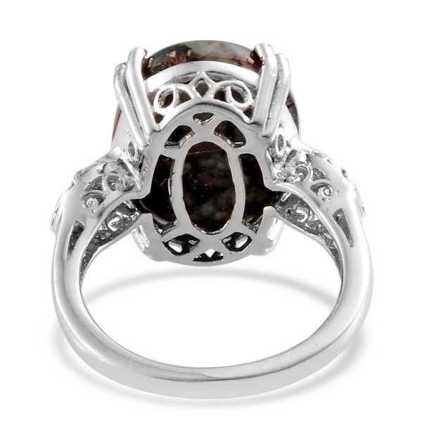 Natural  Eudialyte (Ovl 7.00 Ct), Diamond Ring in Platinum Overlay Sterling Silver 7.030 Ct.