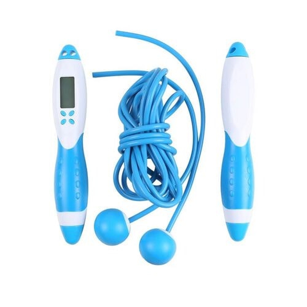 Electronic Counting Skipping Rope in Blue and White