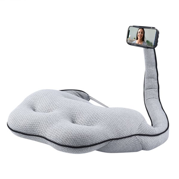 Multi Function Back Support Cushion with Mobile Phone Holder (Size 33x50Cm) - Grey