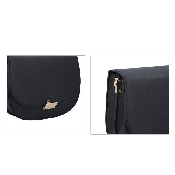 PASSAGE Crossbody Bag with Detachable Long Strap (Size 20x20x8 Cm) - Black