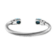 Blue Howlite Cuff Bangle (Size - 7.5) in Stainless Steel