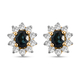 Natural Monte Belo Indicolite and Natural Cambodian Zircon Stud Earrings (With Push Back) in 14K Gol