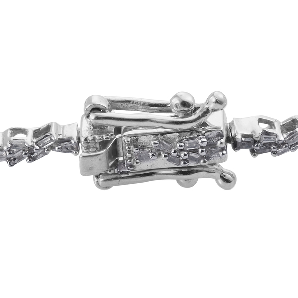 Diamond (Bgt) Bracelet (Size 7.5) in Platinum Overlay Sterling Silver 0.750 Ct. Silver wt 7.59 Gms. Number of Diamonds 144