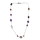 Rose Quartz, Amethyst and Multi Gemstone Station Necklace (Size - 20) in Sterling Silver 17.71 Ct, S