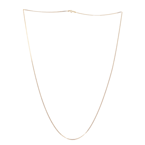 Close Out Deal 14K Gold Overlay Sterling Silver Mariner Necklace (Size 30), Silver wt 2.90 Gms.