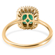 9K Yellow Gold AAA Kagem Zambian Emerald and Diamond Ring 1.22 Ct.
