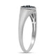 Blue Diamond Ring in Platinum Overlay Sterling Silver 0.20 Ct.