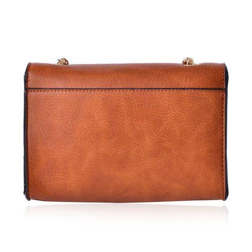 Tan Colour Crossbody Bag with Chain Strap (Size 20x14x8 Cm) - 2485959 - TJC