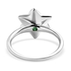 Kagem Zambian Emerald Floral Ring in Platinum and Gold Overlay Sterling Silver