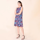 TAMSY 100% Viscose Floral Pattern Sleeveless Dress (Size 14) - Navy