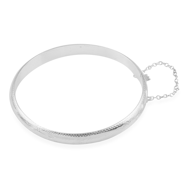 Close Out Deal Sterling Silver Leaf Bangle (Size 7.5), Silver wt 7.80 Gms.