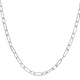 One Time Close Out Deal- Platinum Overlay Sterling Silver Paperclip Necklace (Size - 20)
