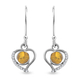 Artisan Crafted Polki Yellow Diamond and White Diamond Earrings(With Hook) in Platinum Overlay Sterl