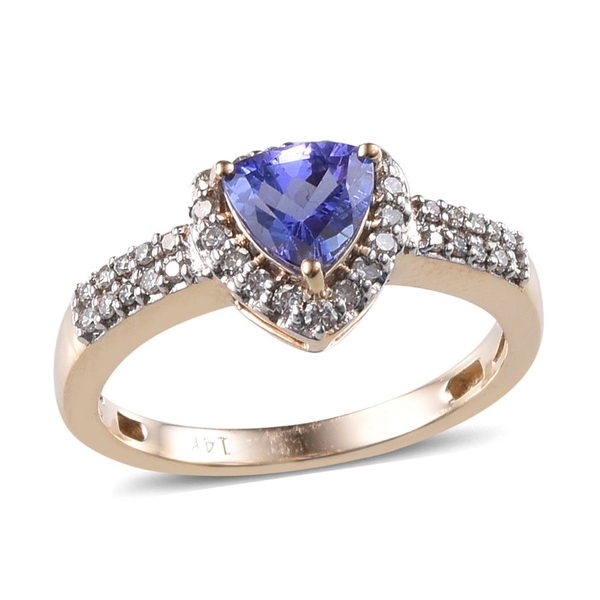 Close Out Deal 14K Y Gold AA Tanzanite (Trl 0.75 Ct), Diamond Ring 1.00 Ct.
