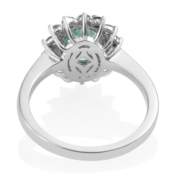 ILIANA 18K W Gold Boyaca Colombian Emerald (Ovl 1.95 Ct), Diamond (SI/G-H) Ring 2.500 Ct.