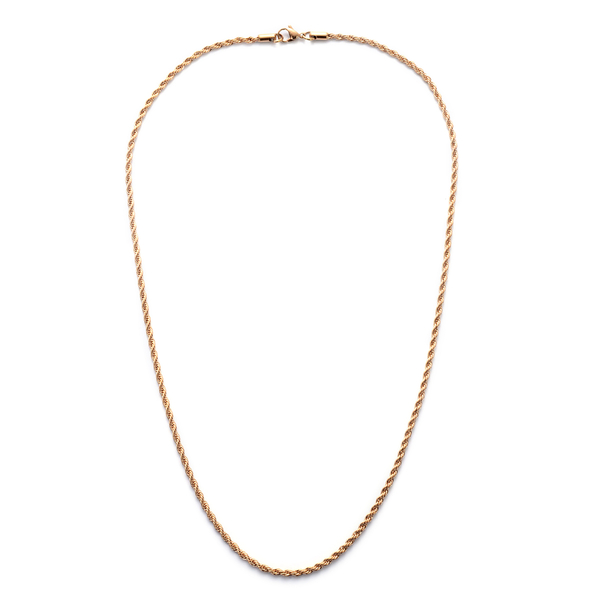 ION Plated Rose Gold Stainless Steel Necklace (Size 24)