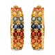 Multi Sapphire Earring ( With Clasp) in Yellow Gold Overlay Sterling Silver 7.39 ct,  Silver Wt. 6.5