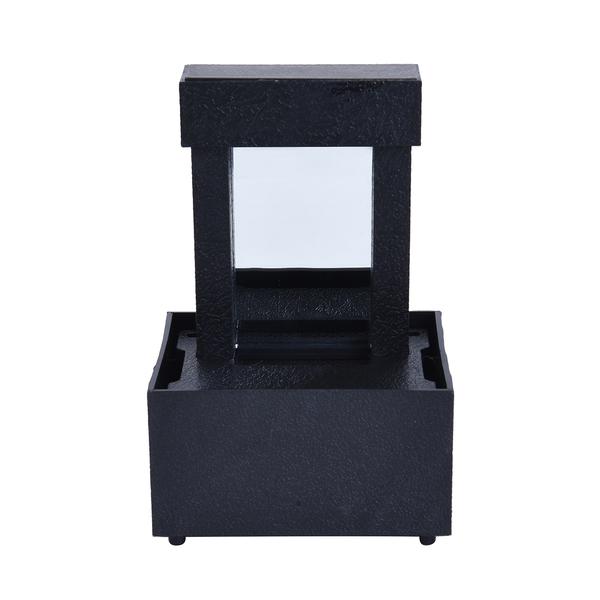 Mini Water Fountain with LED Light - Black (Size - 11x9x17cm)