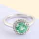 RHAPSODY 950 Platinum AGI Certified AAAA Boyaca Colombian Emerald and Diamond (VS/E-F) Ring 1.30 Ct, Platinum Wt. 5.46 Gms