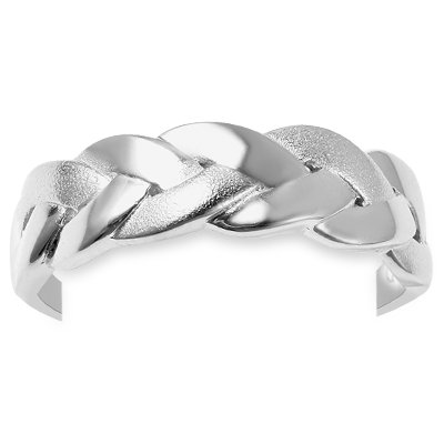 RACHEL GALLEY Sandblast Collection - Rhodium Overlay Sterling Silver Braid Design Ring